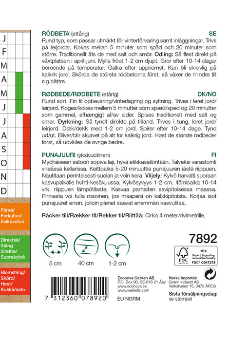 Rødbede 'Rote Kugel 2' økologisk